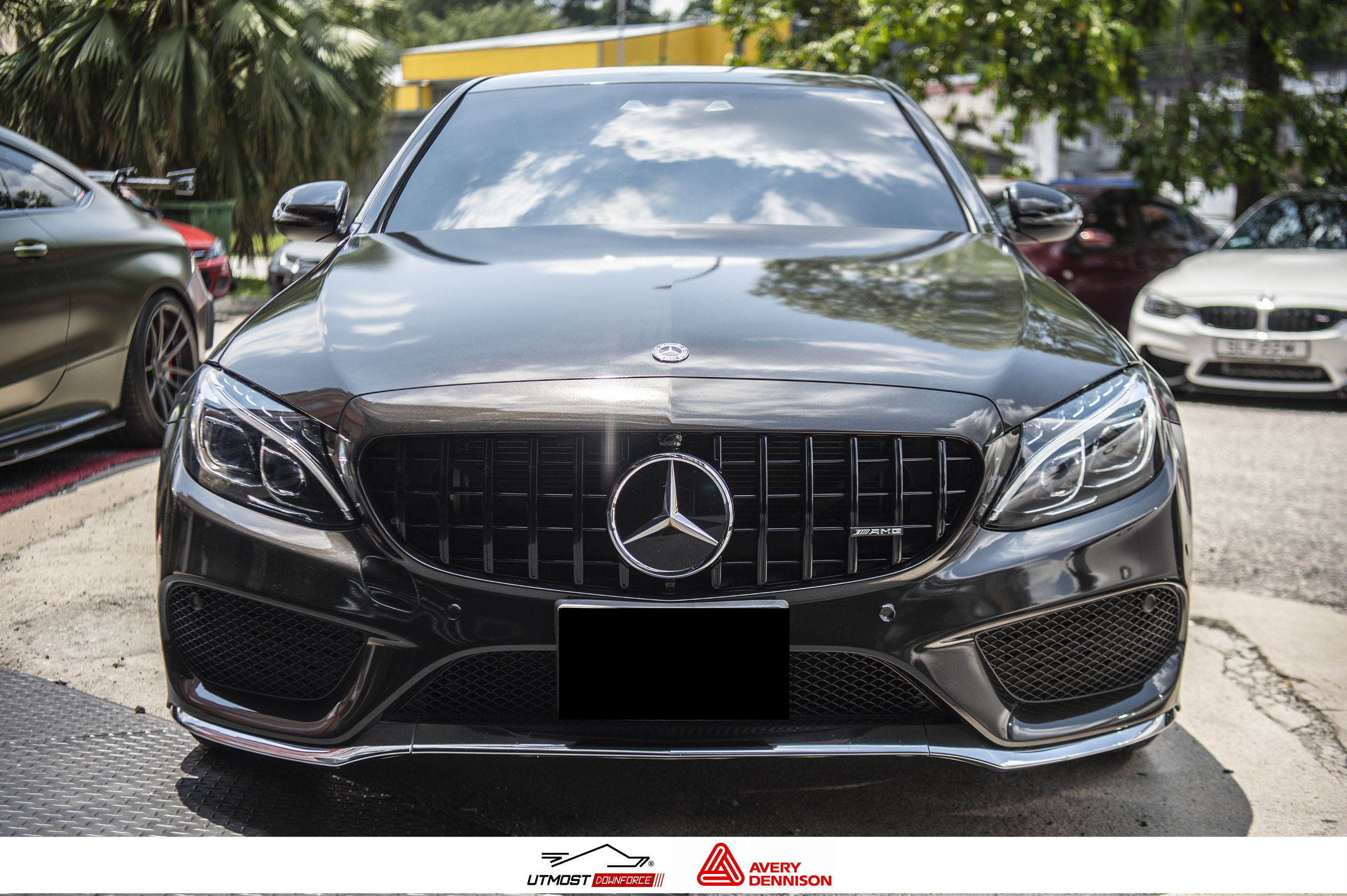 A car wrapped in Gloss Metallic Black, Gloss Metallic film by Avery Dennison