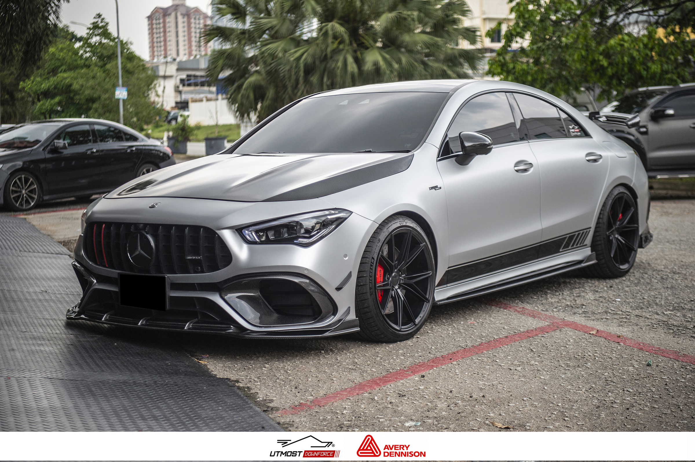 A car wrapped in Satin Metallic Silver, Satin Metallic film by Avery Dennison