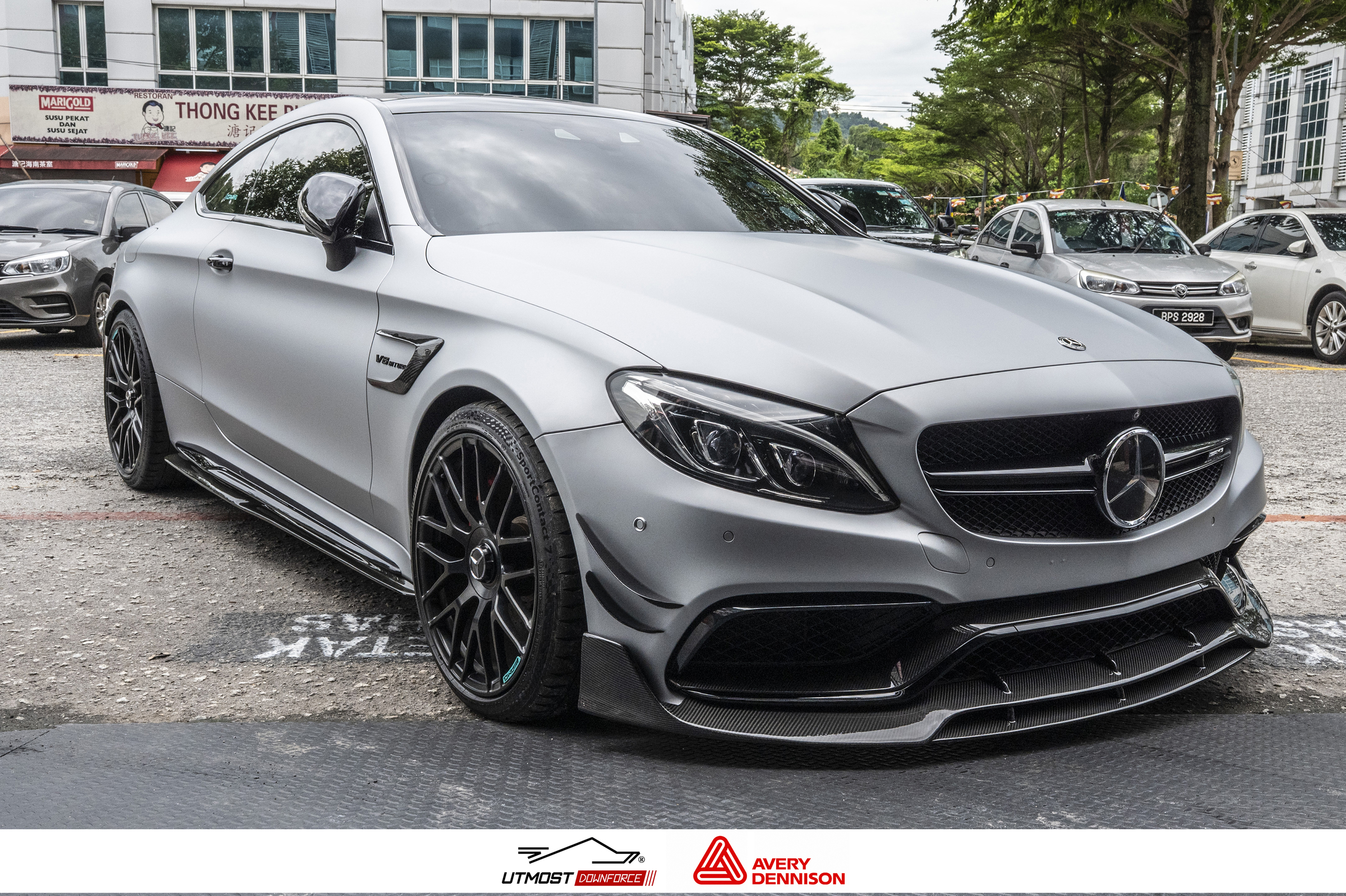 A car wrapped in Matte Metallic Silver, Matte Metallic film by Avery Dennison