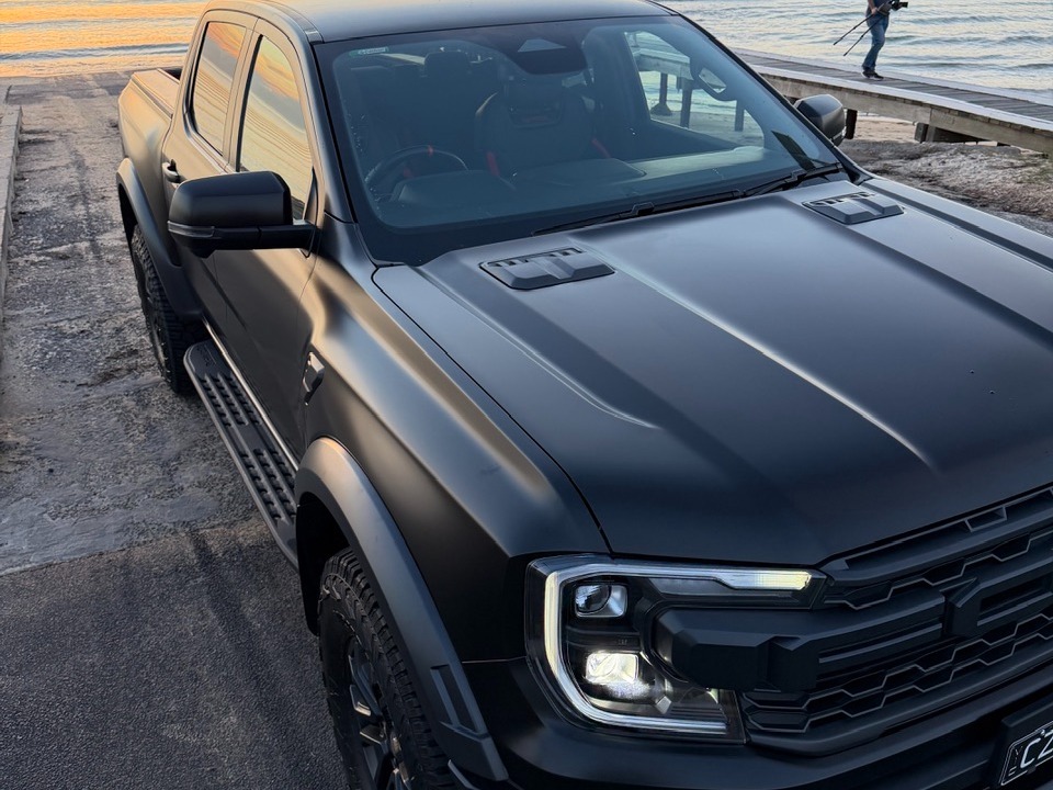 2024 Ford Ranger wrapped in Satin black, shot 2