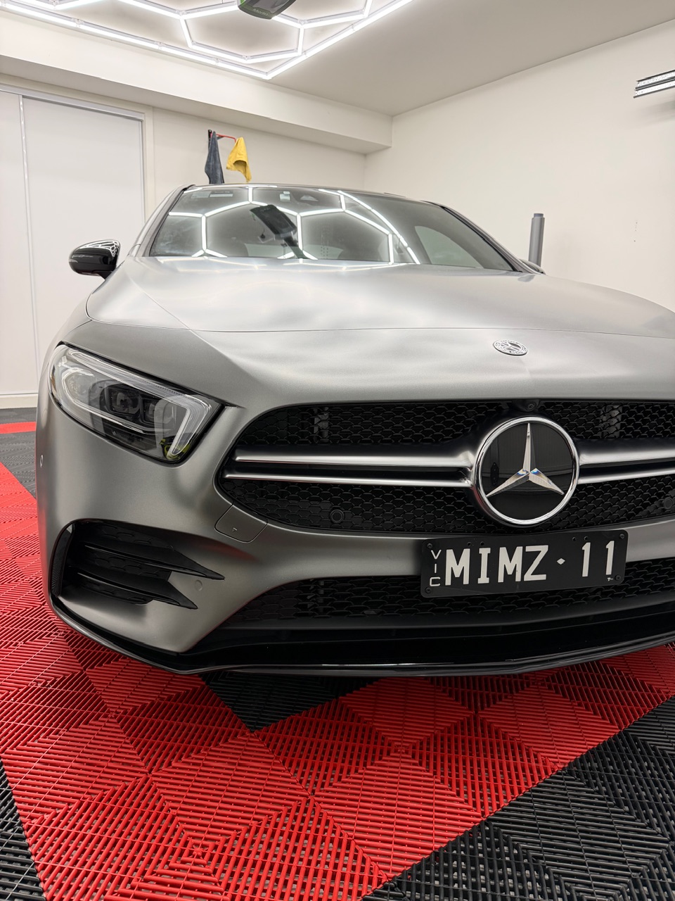 2022 Merc Benz A35 AMG wrapped in Satin Gun Metal Metallic, shot 2